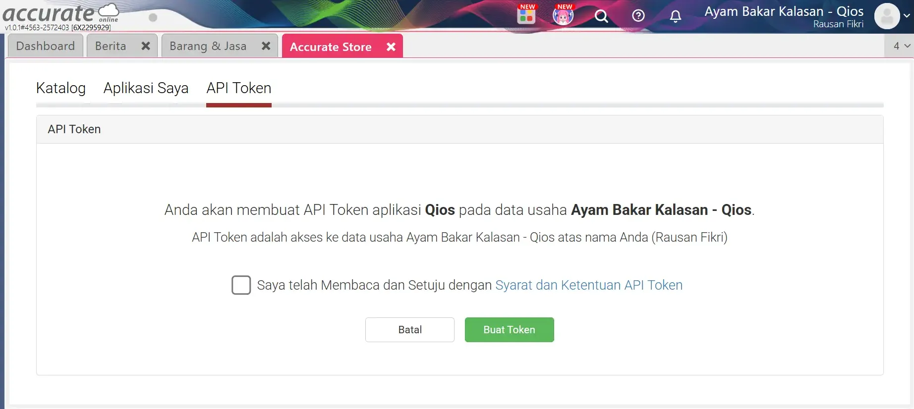 Menghubungkan Qios FNB